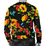 Sunflower Floral Pattern Print Men's Crewneck Sweatshirt GearFrost