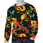 Sunflower Floral Pattern Print Men's Crewneck Sweatshirt GearFrost