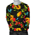 Sunflower Floral Pattern Print Men's Crewneck Sweatshirt GearFrost