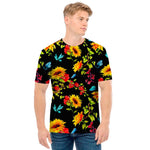 Sunflower Floral Pattern Print Men's T-Shirt