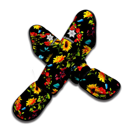 Sunflower Floral Pattern Print Muay Thai Shin Guard