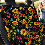 Sunflower Floral Pattern Print Pet Car Back Seat Cover