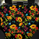 Sunflower Floral Pattern Print Pet Car Back Seat Cover