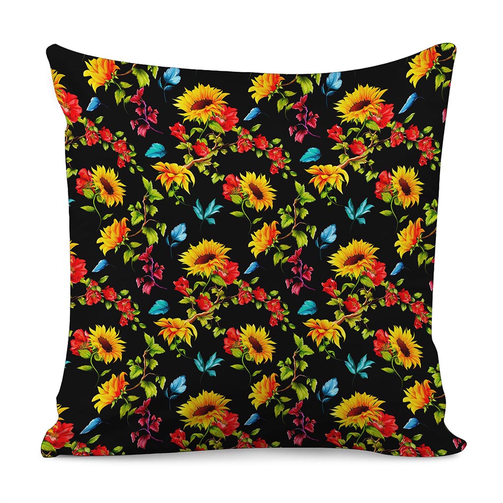 Sunflower Floral Pattern Print Pillow Cover