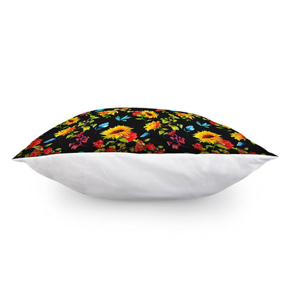 Sunflower Floral Pattern Print Pillow Cover