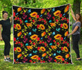 Sunflower Floral Pattern Print Quilt