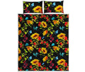 Sunflower Floral Pattern Print Quilt Bed Set