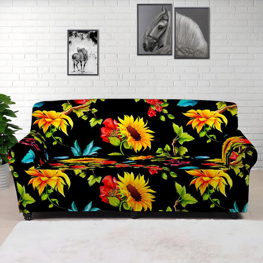 Sunflower Floral Pattern Print Sofa Cover