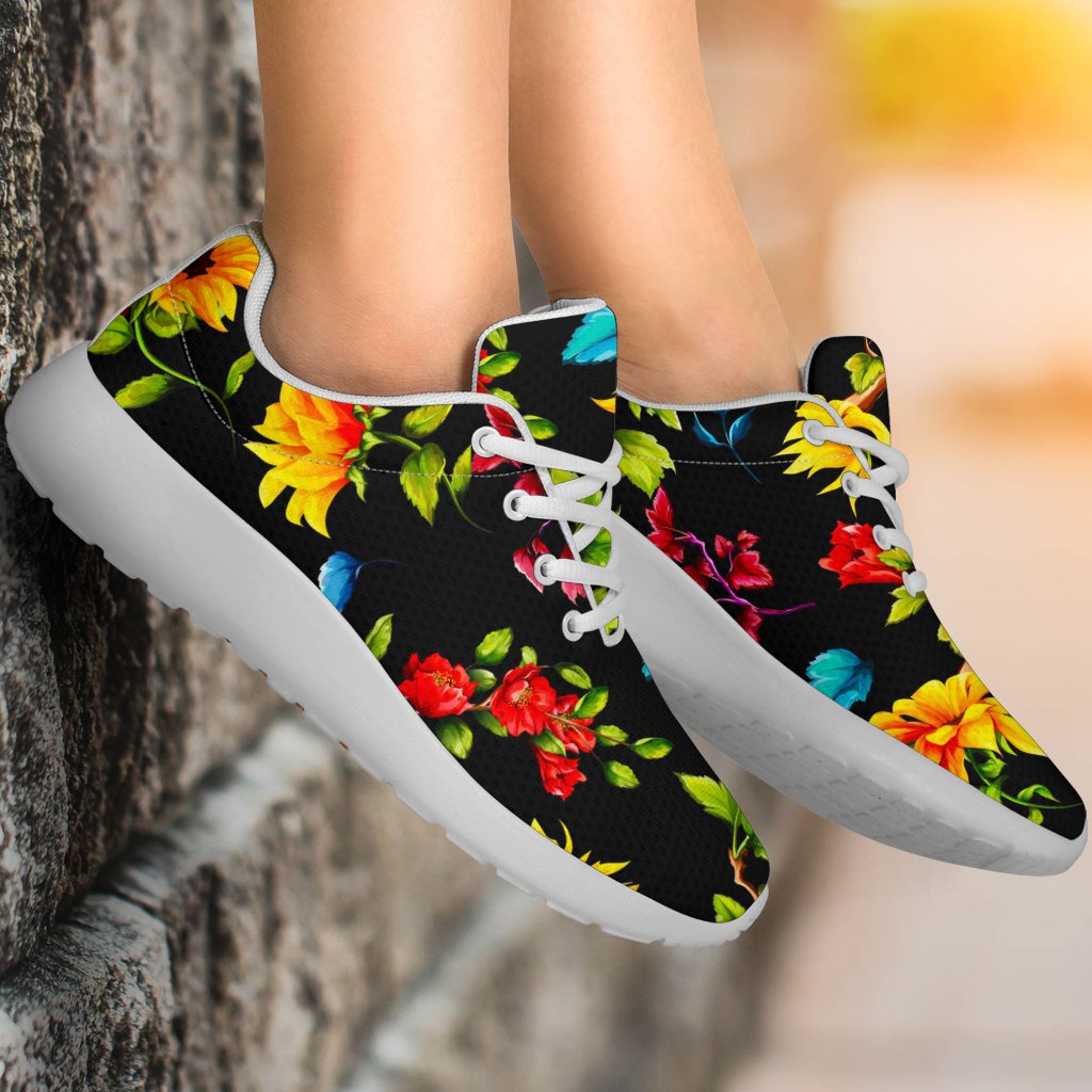 Sunflower Floral Pattern Print Sport Shoes GearFrost