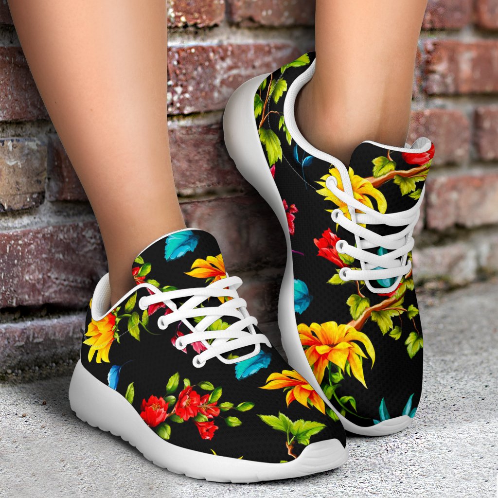 Sunflower Floral Pattern Print Sport Shoes GearFrost