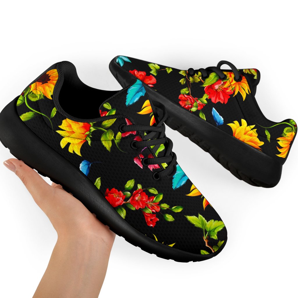 Sunflower Floral Pattern Print Sport Shoes GearFrost