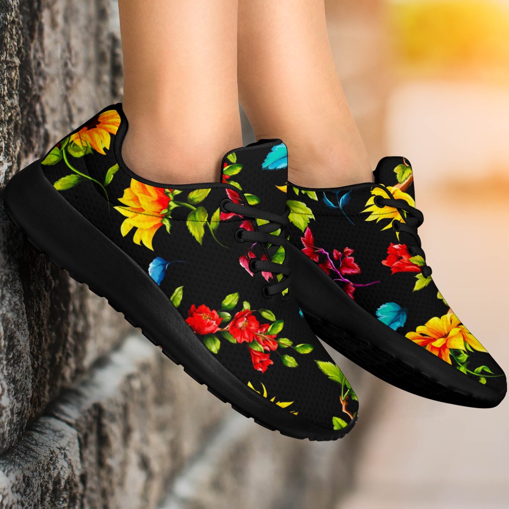 Sunflower Floral Pattern Print Sport Shoes GearFrost