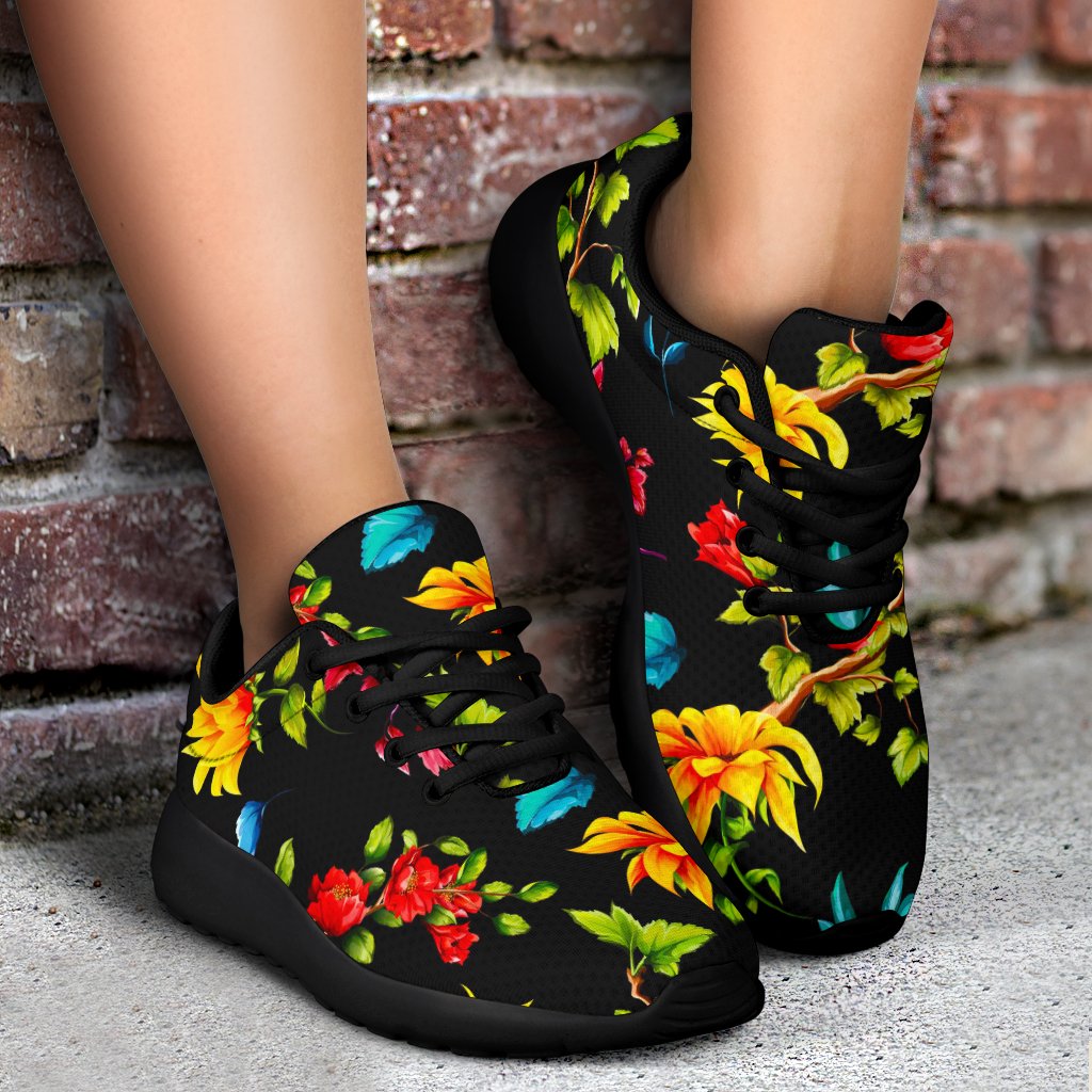 Sunflower Floral Pattern Print Sport Shoes GearFrost