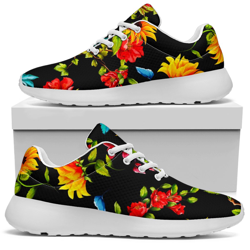 Sunflower Floral Pattern Print Sport Shoes GearFrost