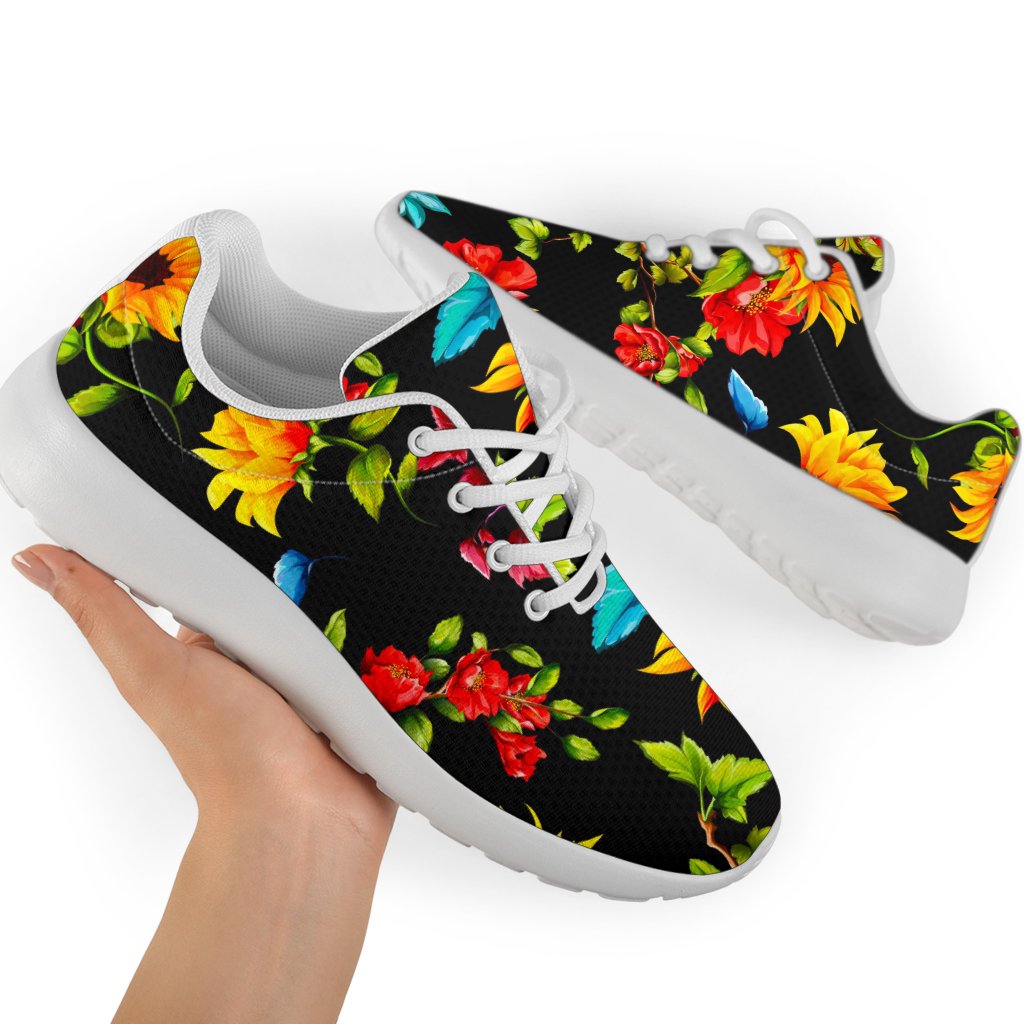 Sunflower Floral Pattern Print Sport Shoes GearFrost