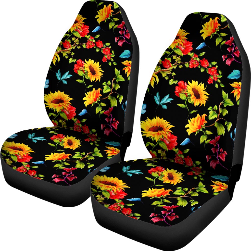 Sunflower Floral Pattern Print Universal Fit Car Seat Covers
