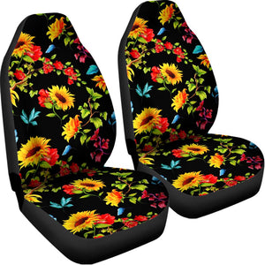 Sunflower Floral Pattern Print Universal Fit Car Seat Covers
