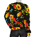 Sunflower Floral Pattern Print Women's Crewneck Sweatshirt GearFrost