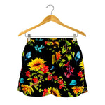 Sunflower Floral Pattern Print Women's Shorts