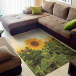 Sunflower Landscape Print Area Rug