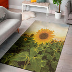 Sunflower Landscape Print Area Rug