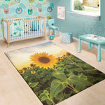 Sunflower Landscape Print Area Rug