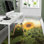 Sunflower Landscape Print Area Rug