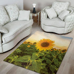 Sunflower Landscape Print Area Rug