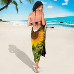Sunflower Landscape Print Beach Sarong Wrap