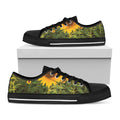Sunflower Landscape Print Black Low Top Sneakers