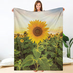 Sunflower Landscape Print Blanket