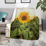 Sunflower Landscape Print Blanket