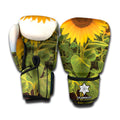 Sunflower Landscape Print Boxing Gloves