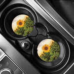 Sunflower Landscape Print Car Coasters