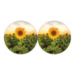 Sunflower Landscape Print Car Coasters