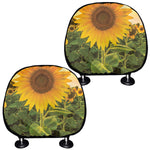 Sunflower Landscape Print Car Headrest Covers