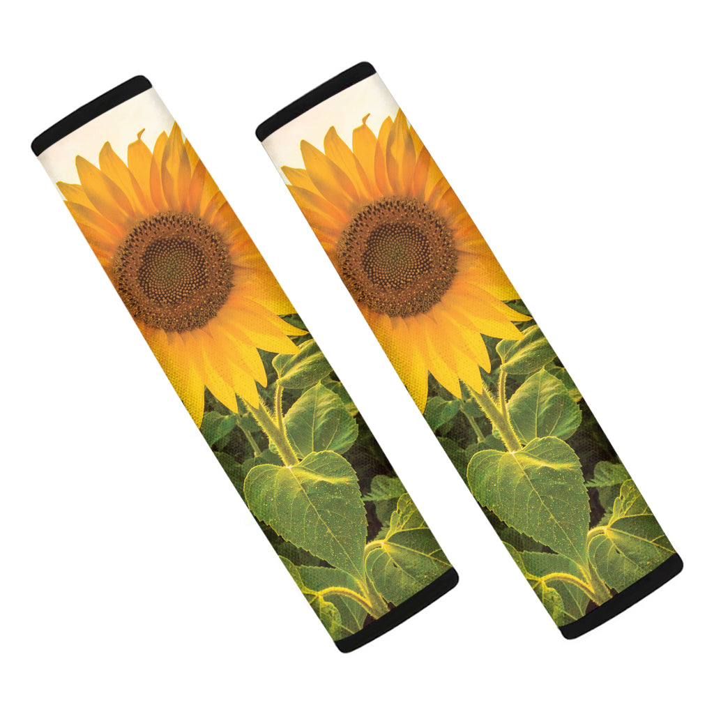 Sunflower Landscape Print Car Seat Belt Covers