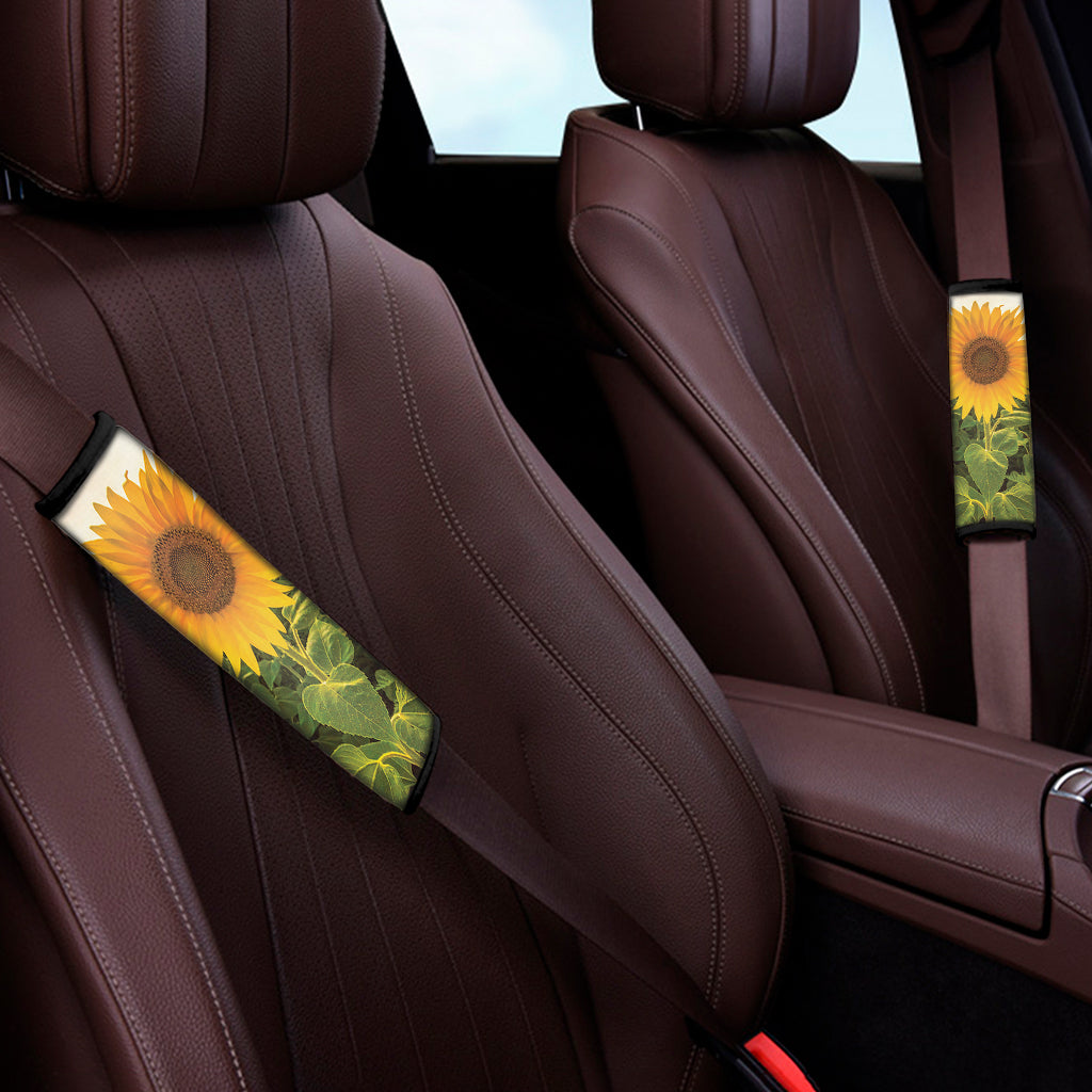 Sunflower Landscape Print Car Seat Belt Covers