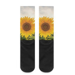 Sunflower Landscape Print Crew Socks