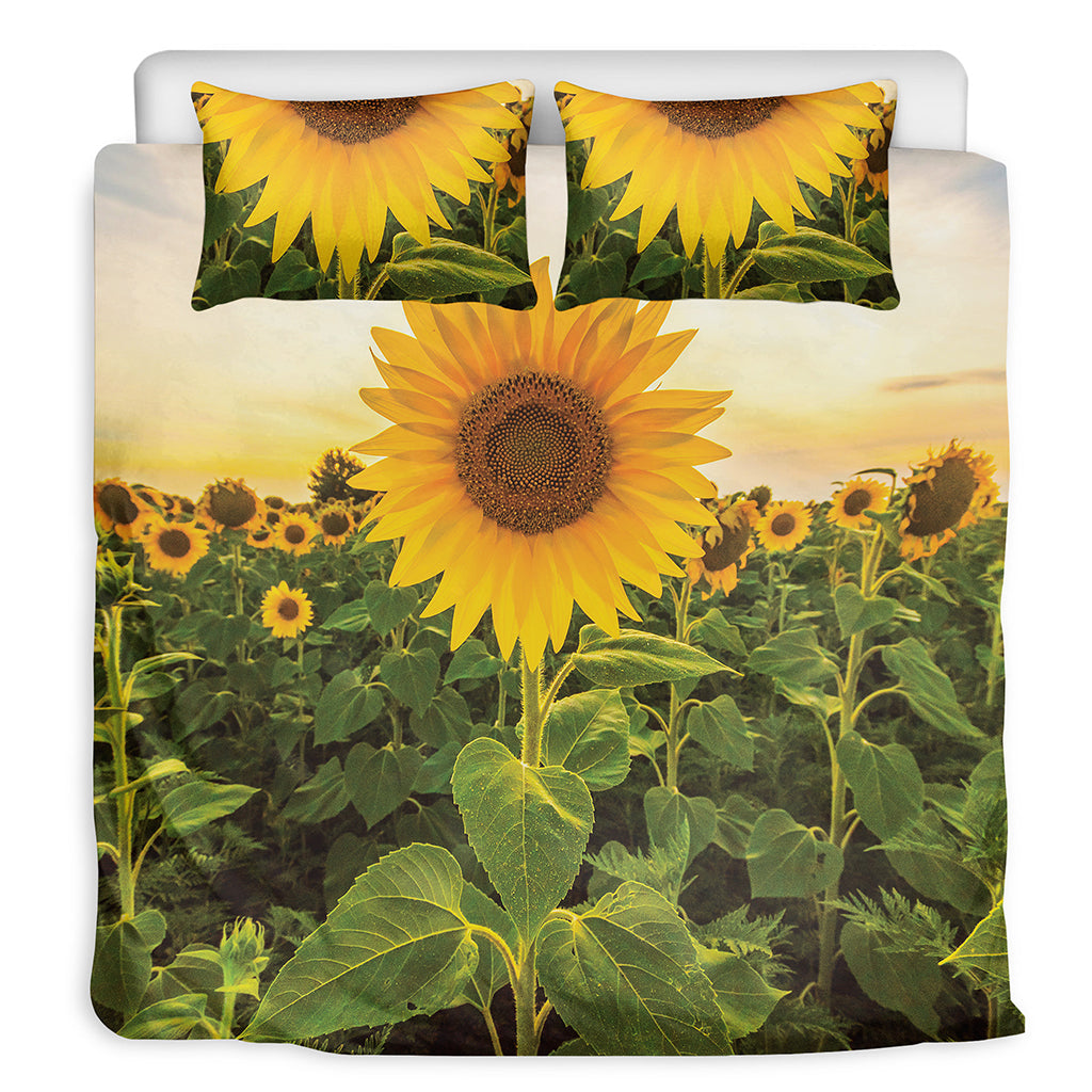 Sunflower Landscape Print Duvet Cover Bedding Set