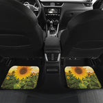 Sunflower Landscape Print Front and Back Car Floor Mats