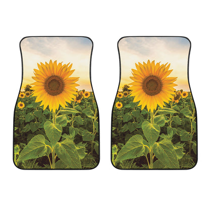 Sunflower Landscape Print Front Car Floor Mats