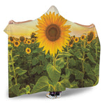 Sunflower Landscape Print Hooded Blanket