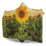 Sunflower Landscape Print Hooded Blanket