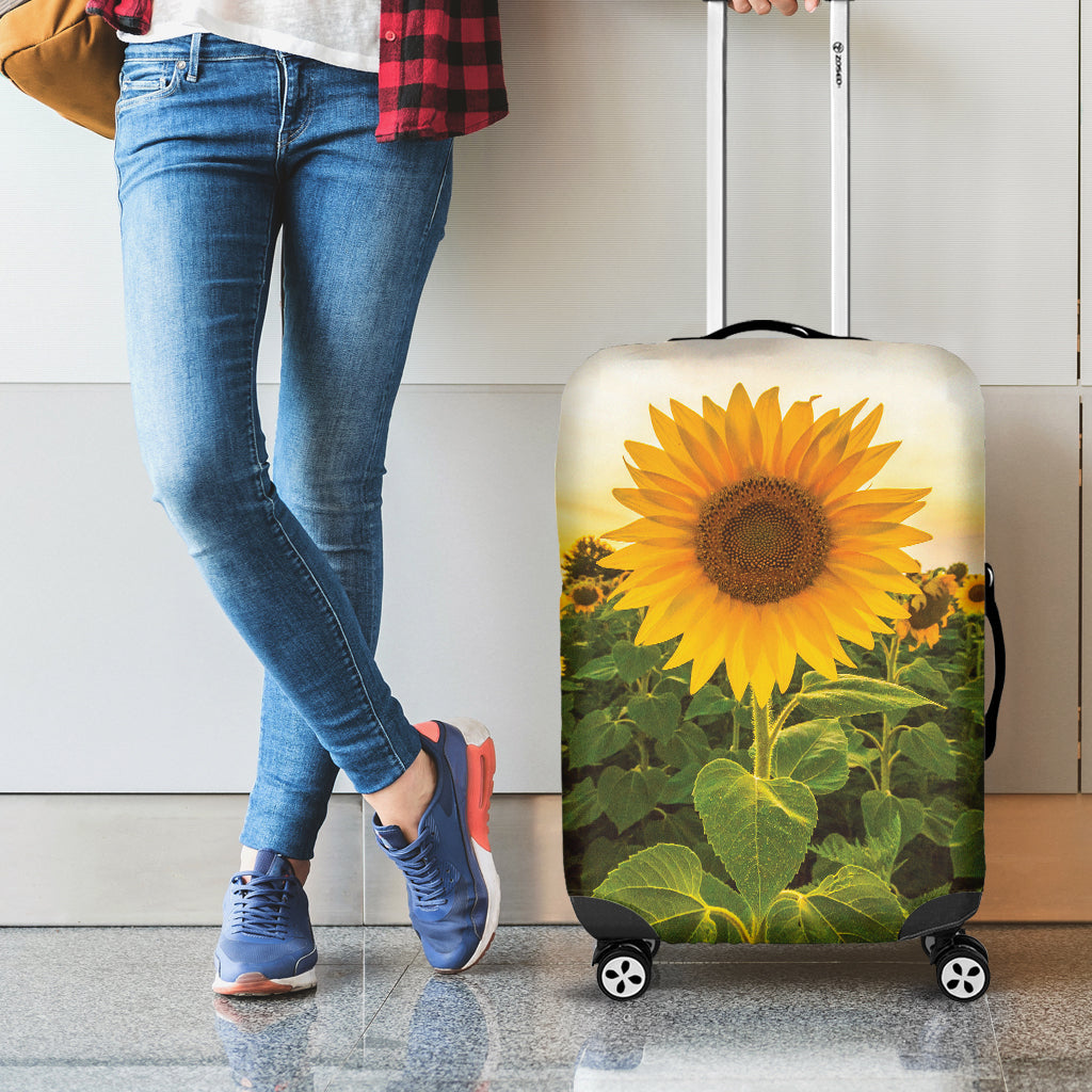 Sunflower Landscape Print Luggage Cover