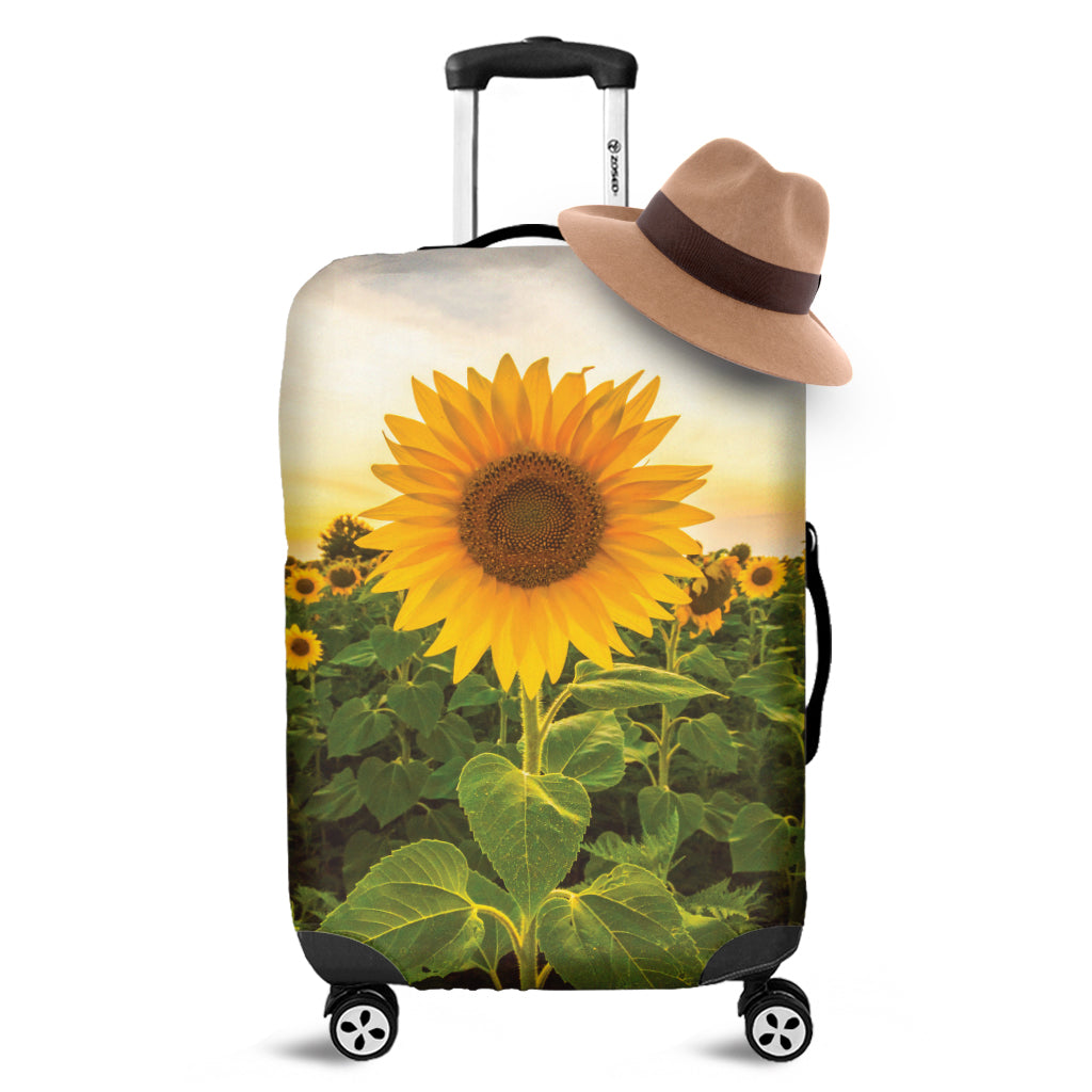 Sunflower Landscape Print Luggage Cover