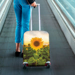 Sunflower Landscape Print Luggage Cover