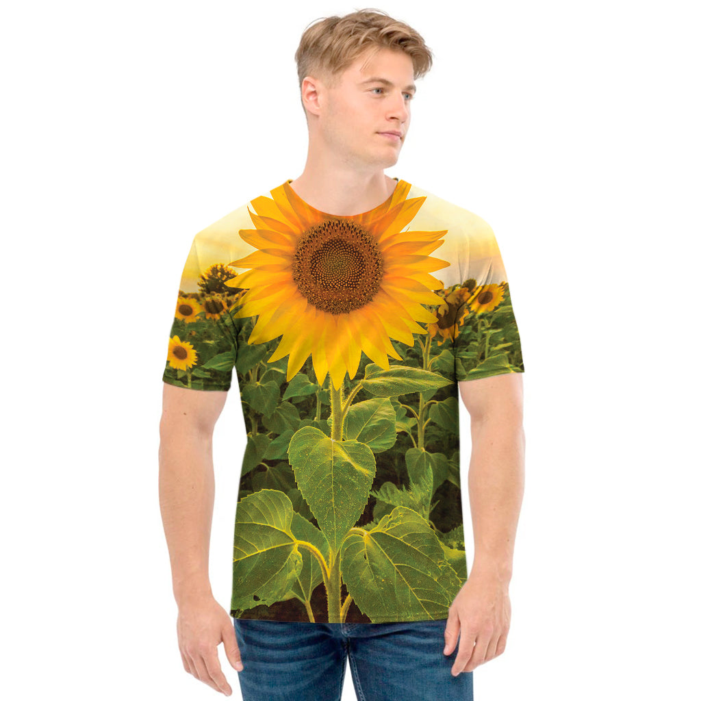 Sunflower Landscape Print Men's T-Shirt