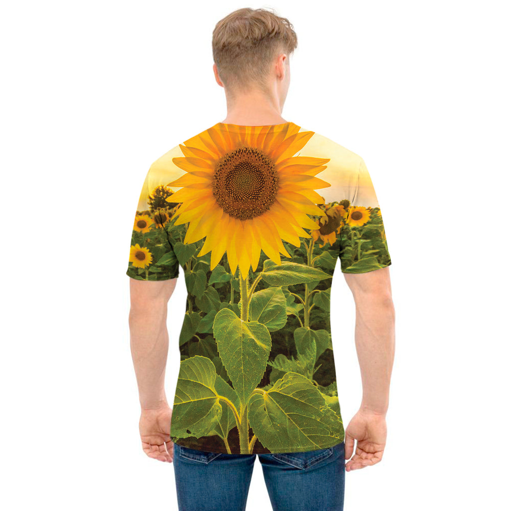 Sunflower Landscape Print Men's T-Shirt
