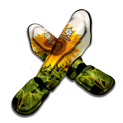 Sunflower Landscape Print Muay Thai Shin Guard
